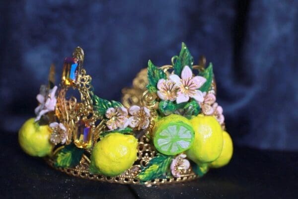SOLD! 9956 Baroque 3D Effect Lemon Fruit Statement Headband - Image 4
