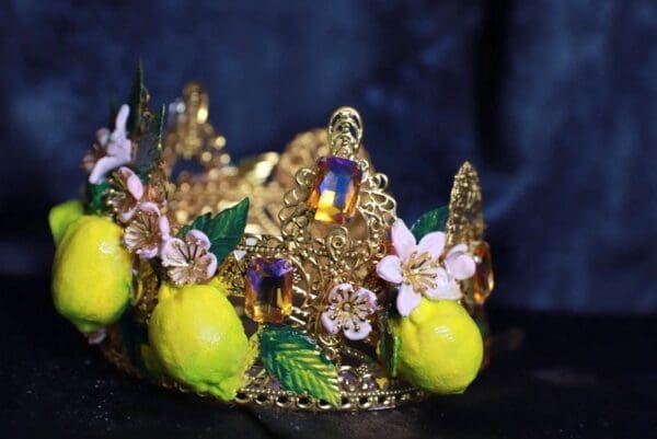SOLD! 9956 Baroque 3D Effect Lemon Fruit Statement Headband - Image 5
