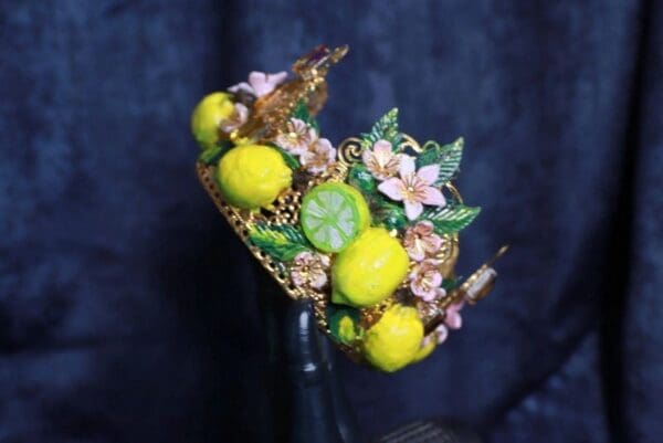 SOLD! 9956 Baroque 3D Effect Lemon Fruit Statement Headband - Image 6