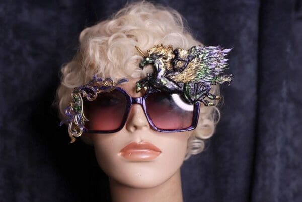 SOLD! 9963 Pegasus Iridescent Embellished Sunglasses - Image 5