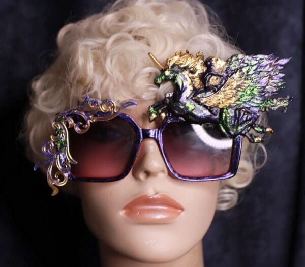 SOLD! 9963 Pegasus Iridescent Embellished Sunglasses - Image 6