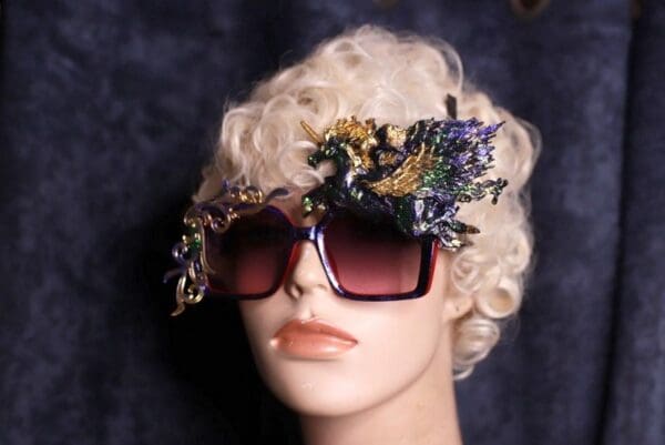 SOLD! 9963 Pegasus Iridescent Embellished Sunglasses - Image 7