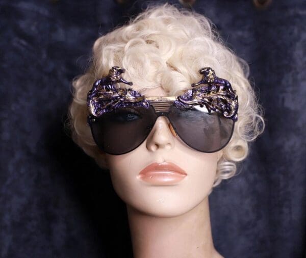 SOLD! 9964 Lions Baroque Iridescent Embellished Sunglasses - Image 2