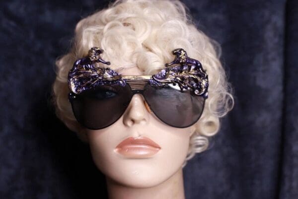 SOLD! 9964 Lions Baroque Iridescent Embellished Sunglasses - Image 3
