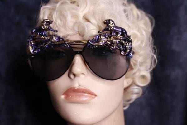 SOLD! 9964 Lions Baroque Iridescent Embellished Sunglasses - Image 4