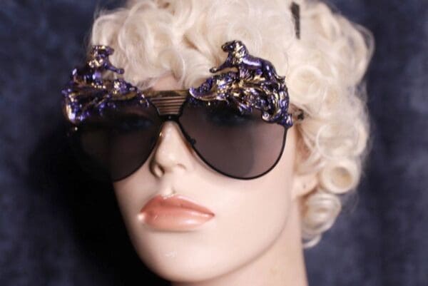 SOLD! 9964 Lions Baroque Iridescent Embellished Sunglasses - Image 5