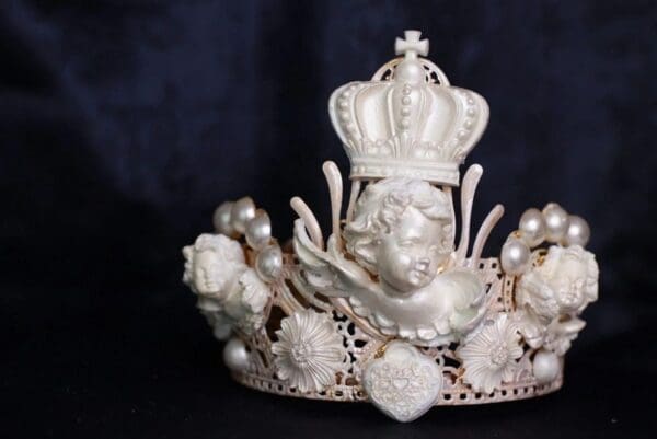 SOLD! 9973 White Chubby Cherubs Tall Crown Headband - Image 2