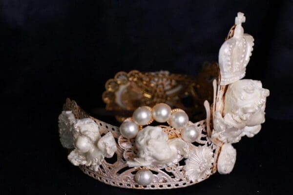 SOLD! 9973 White Chubby Cherubs Tall Crown Headband - Image 9