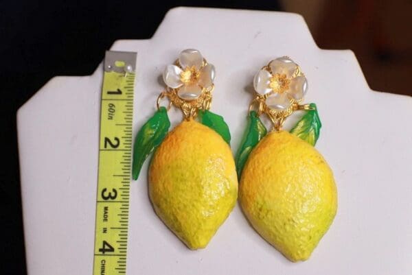 SOLD! 9975 Baroque Large Lemons Earrings Studs - Image 7