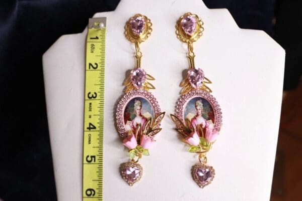 SOLD! 9985 Marie Antoinette Extra Long Earrings Studs - Image 5