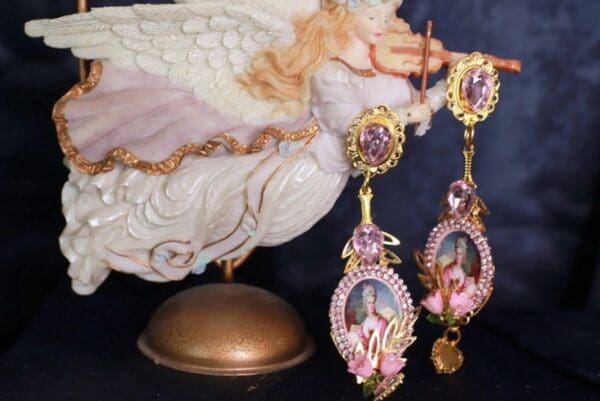 SOLD! 9985 Marie Antoinette Extra Long Earrings Studs