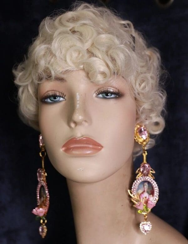 SOLD! 9985 Marie Antoinette Extra Long Earrings Studs - Image 4