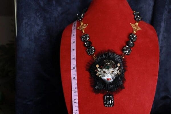 SOLD! 9990 Dark Series Art Jewelry 3D Effect Venetian Mask Jocker Huge Necklace - Image 4
