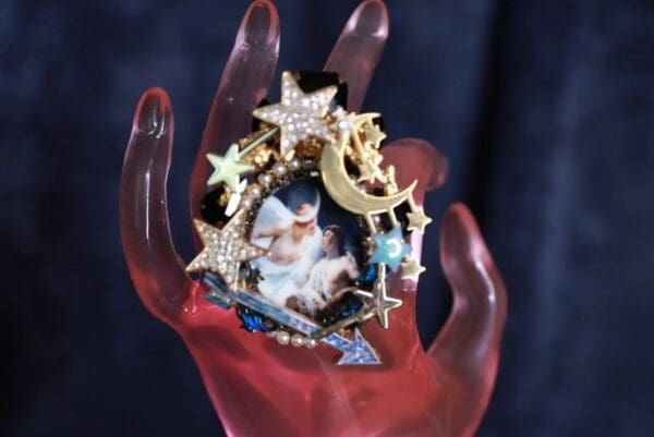 SOLD! 9991 Renaissance Paintings La Luna Adjustable Cocktail Huge Ring