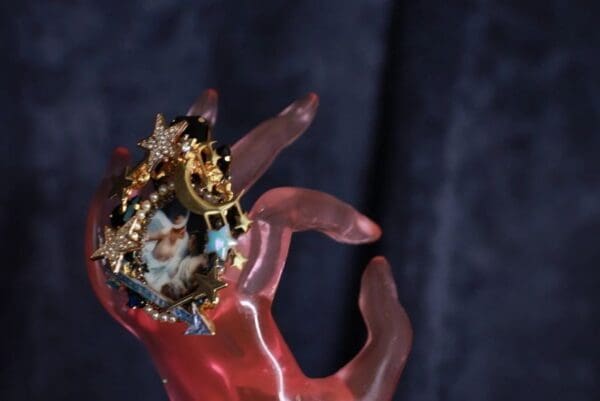 SOLD! 9991 Renaissance Paintings La Luna Adjustable Cocktail Huge Ring - Image 4