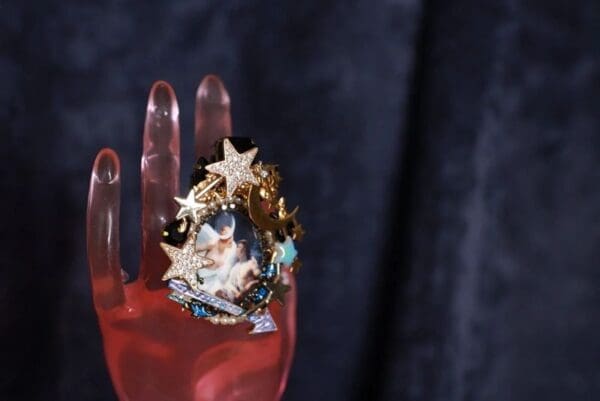 SOLD! 9991 Renaissance Paintings La Luna Adjustable Cocktail Huge Ring - Image 5
