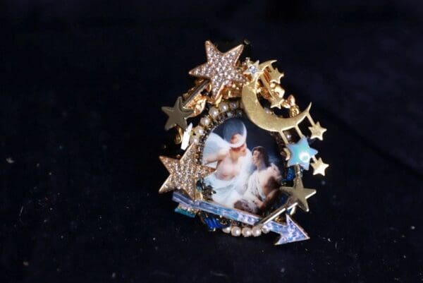 SOLD! 9991 Renaissance Paintings La Luna Adjustable Cocktail Huge Ring - Image 6