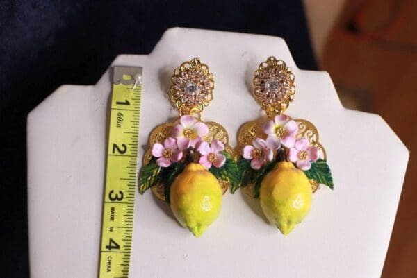 SOLD! 9993 Baroque Lemon Earrings Studs - Image 2