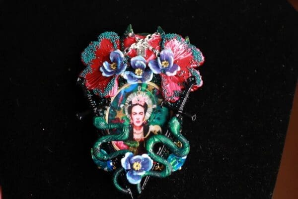 SOLD! 9995 Frida Kahlo Sacred Heart Swords Huge Brooch