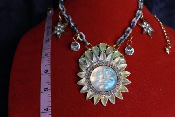 SOLD! 9999 Baroque Celestial Sun Moon Necklace - Image 7