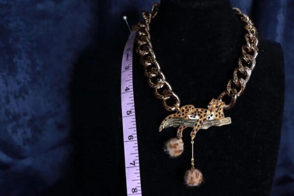 SOLD! 10017 Leopard Enamel Choker Necklace - Image 5