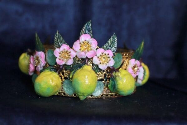 SOLD! 10028 Baroque 3D Effect Lemon Fruit Statement Headband