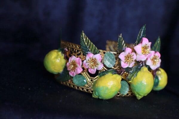 SOLD! 10028 Baroque 3D Effect Lemon Fruit Statement Headband - Image 5