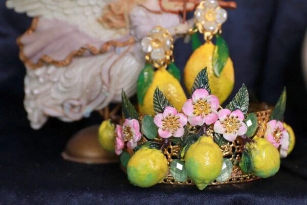 SOLD! 10028 Baroque 3D Effect Lemon Fruit Statement Headband - Image 8