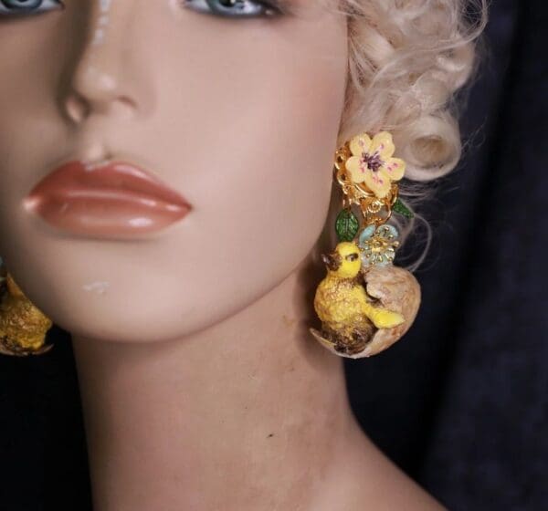 SOLD! 10029 Adorable Chic Birds Earrings Studs - Image 7
