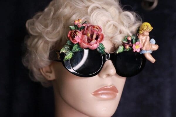 SOLD! 10033 Baroque Vivid Cherub Angel Embellished Sunglasses - Image 7