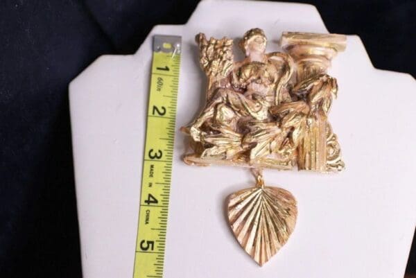 SOLD! 10037 Greek Statue Column Massive Vintage Style Brooch - Image 4