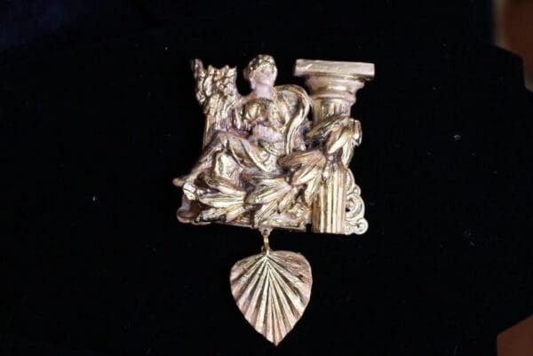SOLD! 10037 Greek Statue Column Massive Vintage Style Brooch - Image 2