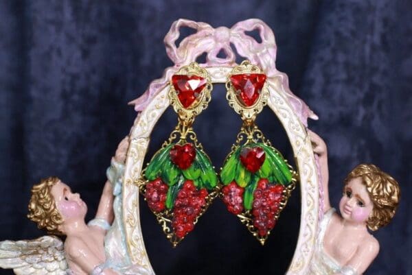 SOLD! 10041 Baroque Berries Earrings Studs - Image 2