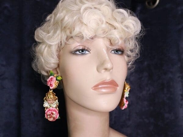 SOLD! 10044 Sleeping Putti Cherubs Angels Earrings Studs - Image 3