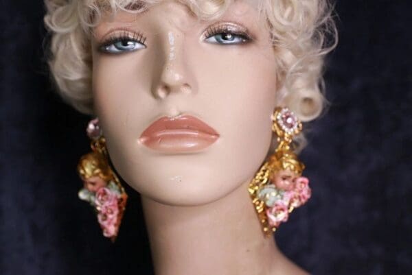 SOLD! 10045 Sleeping Putti Cherubs Angels Earrings Studs - Image 3