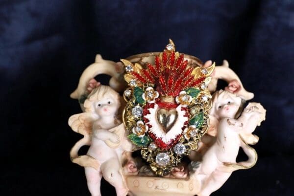SOLD! 10046 Baroque Alta Moda Sacred Heart Massive Brooch Pin - Image 7