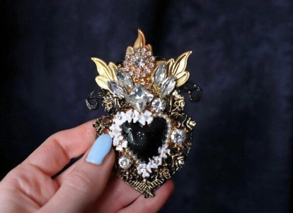 SOLD! 10051 Baroque Alta Moda Sacred Heart Massive Brooch Pin