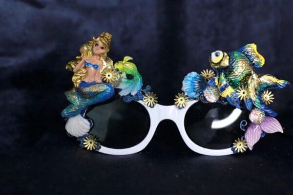 SOLD! 10052 Nautical Mermaid Fish Embellished Sunglasses