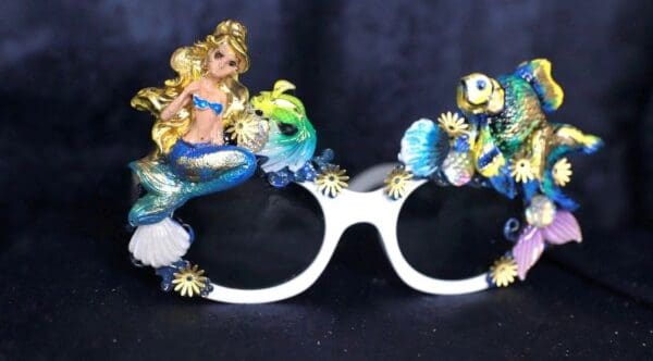 SOLD! 10052 Nautical Mermaid Fish Embellished Sunglasses - Image 2