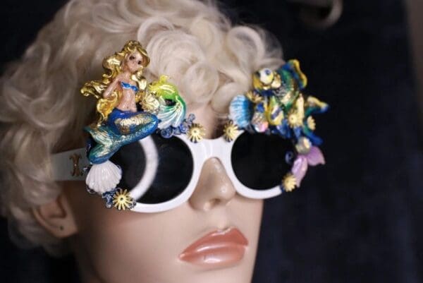 SOLD! 10052 Nautical Mermaid Fish Embellished Sunglasses - Image 4
