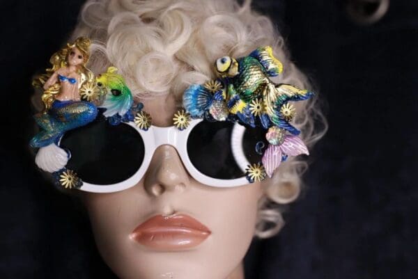 SOLD! 10052 Nautical Mermaid Fish Embellished Sunglasses - Image 5