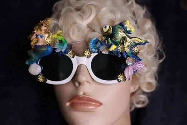 SOLD! 10052 Nautical Mermaid Fish Embellished Sunglasses - Image 6