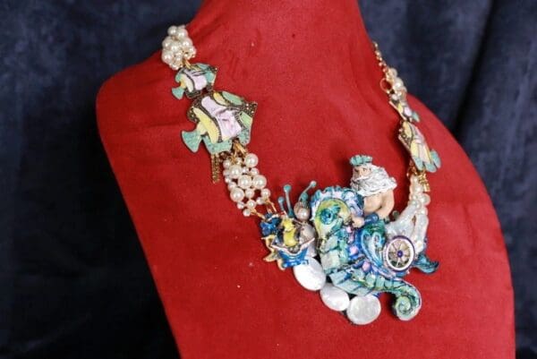 SOLD! 10057 Genuine Biwa Pearlz Neptun Poseidon Shell Necklace - Image 3