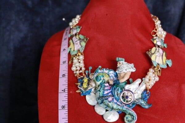 SOLD! 10057 Genuine Biwa Pearlz Neptun Poseidon Shell Necklace - Image 5