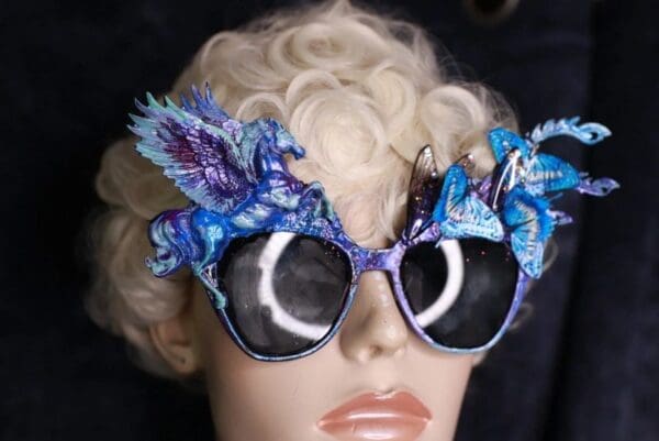 SOLD! 10068 Baroque Pegasus Butterfly Embellished Sunglasses - Image 3