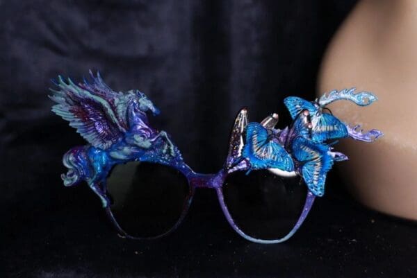 SOLD! 10068 Baroque Pegasus Butterfly Embellished Sunglasses - Image 6