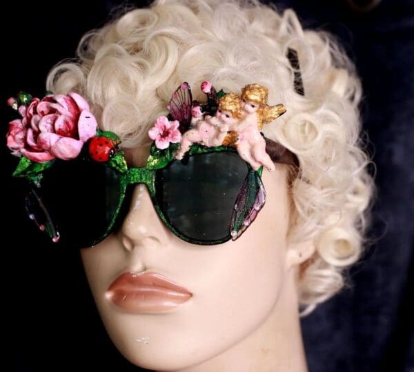 SOLD! 10070 Baroque Cherubs Embellished Sunglasses - Image 5