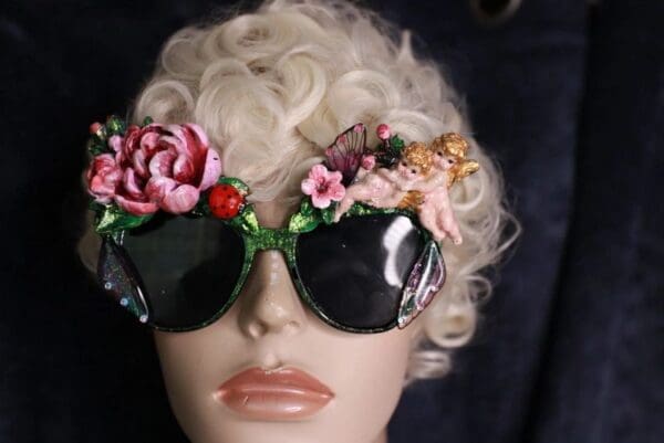 SOLD! 10070 Baroque Cherubs Embellished Sunglasses - Image 6