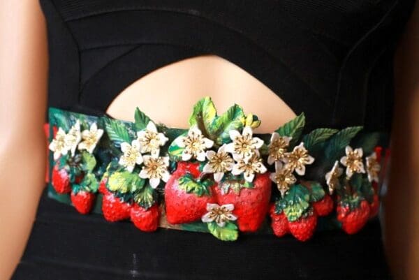 SOLD! 10074 ELASTIC Massive Vivid Strawberry Adjustable Waist Belt