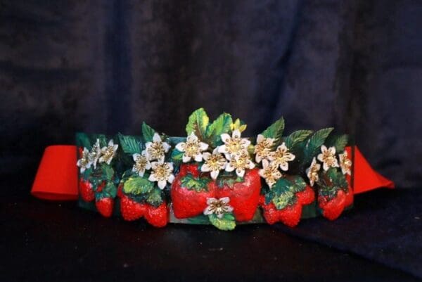 SOLD! 10074 ELASTIC Massive Vivid Strawberry Adjustable Waist Belt - Image 6